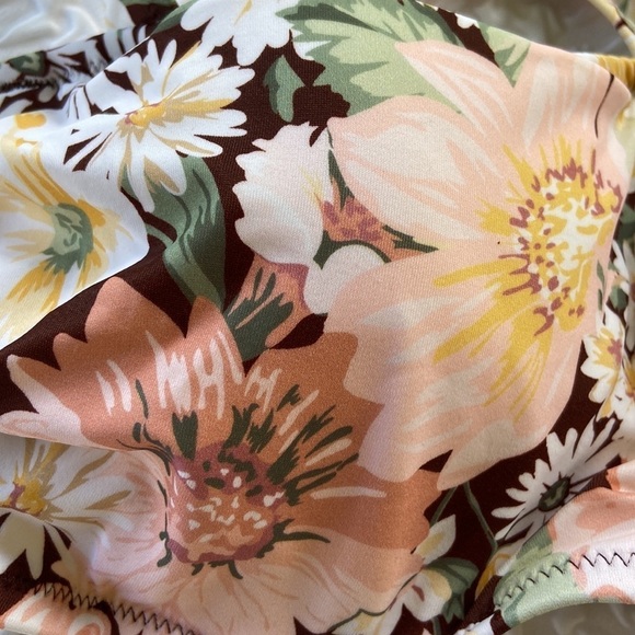 Shade & Shore Women’s Floral Ruffle Bralette Bikini Top Size 34C NWT - Picture 12 of 15